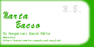 marta bacso business card